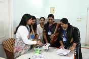 RAIPUR, MAY 7 (UNI):-Polling Officers are checking and sealing the Control Unit and Ballot Unit during the closing of the polling of 3rd Phase General Election-2024 at Chhattisgarh Club in Raipur, Chhattisgarh on Tuesday.UNI PHOTO-261U