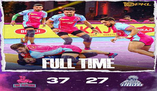 Jaipur Pink Panthers Beat Haryana Steelers In Pro Kabaddi League