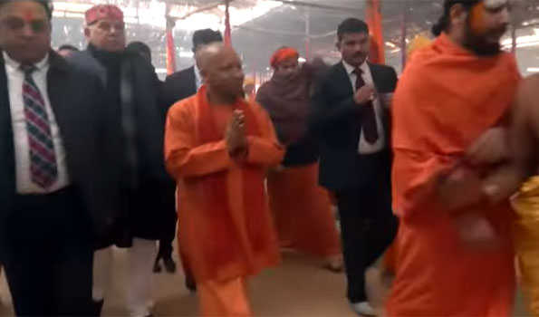 Yogi Inspects Tent Cities In Ayodhya For Convenience Of Devotees