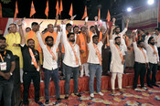 SURAT, DEC 6 (UNI):- On the occasion of Gita Jayanti Shaurya Diwas, a grand program organized by VHP-Bajrang Dal to impart Trishul Diksha to Hindu youth, in which around 11,000 youth will take Trishul Diksha. Bajrang Dal National Coordinator Neerajji Danouria also present. In Surat on Saturday. UNI PHOTO- 117U