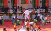 LUCKNOW, AUG 15 (UNI): Uttar Pradesh Chief Minister Yogi Adityanath, along with state Deputy Chief Ministers Keshav Prasad Maurya and Brajesh Pathak, watches performance on the occasion of 79th Independence Day, at the state assembly in Lucknow on Friday. UNI Photo N50U LUCKNOW, AUG 15 (UNI): Uttar Pradesh Chief Minister Yogi Adityanath, along with state Deputy Chief Ministers Keshav Prasad Maurya and Brajesh Pathak, watches performance on the occasion of 79th Independence Day, at the state assembly in Lucknow on Friday. UNI Photo N50U