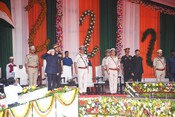 RANCHI, AUG 15 (UNI): Jharkhand Governor Santosh Kumar Gangwar inspects Independence Day Programme on the occasion of 79th Independence Day Celebrations, at Morhabadi Grounds in Ranchi on Friday. UNI Photo N5U RANCHI, AUG 15 (UNI): Jharkhand Governor Santosh Kumar Gangwar inspects Independence Day Programme on the occasion of 79th Independence Day Celebrations, at Morhabadi Grounds in Ranchi on Friday. UNI Photo N5U