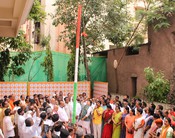 HYDERABAD, AUG 15 (UNI): Telangana BJP President N Ramchander Rao hoists the National Flag on the occasion of 79th Independence Day, at Dr Shyama Prasad Mukherjee Bhavan, BJP State Office, Nampally in Hyderabad on Friday. UNI Photo N6U HYDERABAD, AUG 15 (UNI): Telangana BJP President N Ramchander Rao hoists the National Flag on the occasion of 79th Independence Day, at Dr Shyama Prasad Mukherjee Bhavan, BJP State Office, Nampally in Hyderabad on Friday. UNI Photo N6U