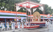 KOLKATA, AUG 15 (UNI):- Artists perform at Red Road during the celebration of 79th Independence Day, in Kolkata on Friday. UNI PHOTO-50U KOLKATA, AUG 15 (UNI):- Artists perform at Red Road during the celebration of 79th Independence Day, in Kolkata on Friday. UNI PHOTO-50U