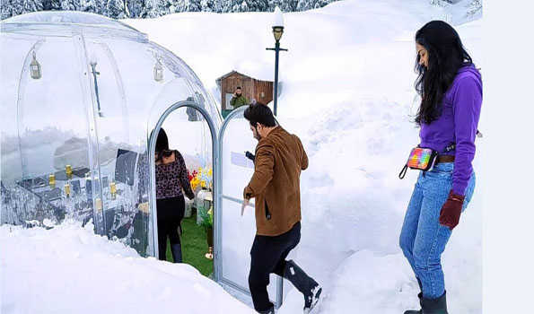 Fiber Igloo' wonderland experience for tourists in snow bound Gulmarg