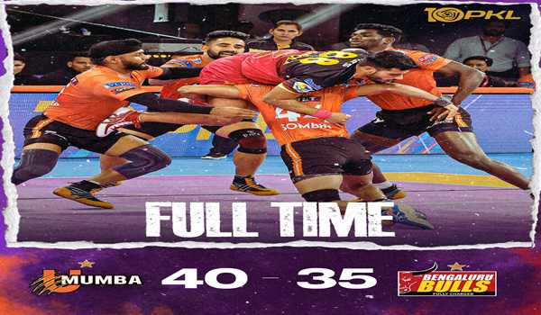 U Mumba Beat Bengaluru Bulls In Pro Kabaddi League