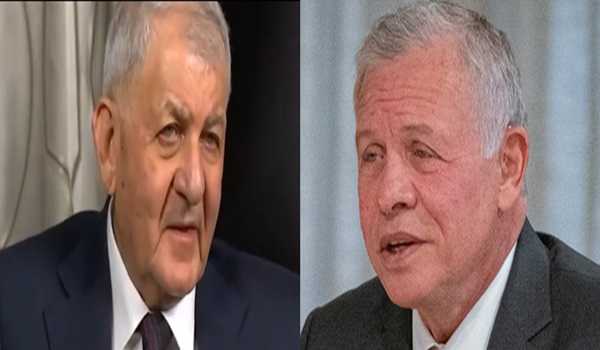 Iraqi president, Jordanian king reaffirm commitment to Palestinian cause