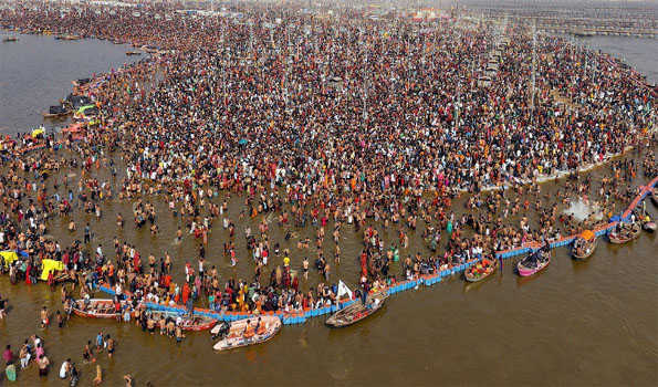 More than 1.36 cr devotees took holy dip in Sangam