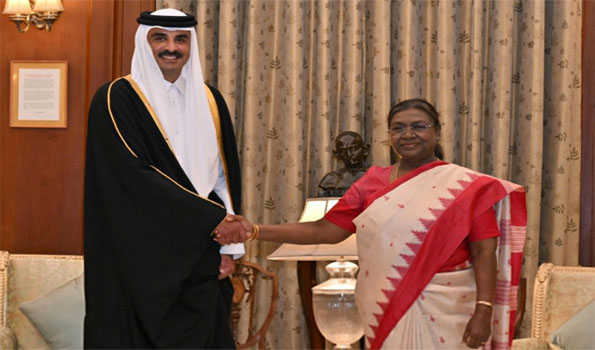 President Droupadi Murmu hosts banquet in honour of Qatar Amir