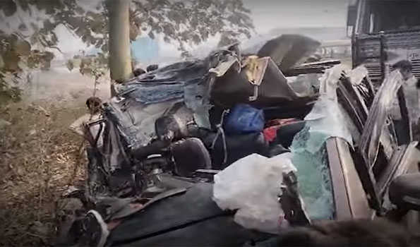 UP: Five killed, 3 injured as car collides with container