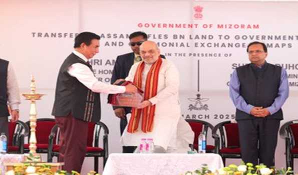 Transfer of Assam Rifles battalion land to Mizoram govt takes place in Aizawl