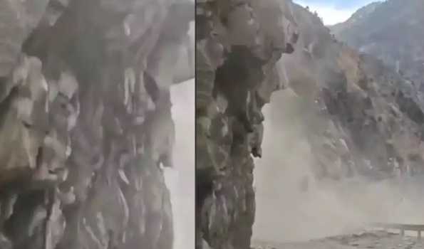 Himachal: Heavy landslide damages newly constructed bridge in Chamba district