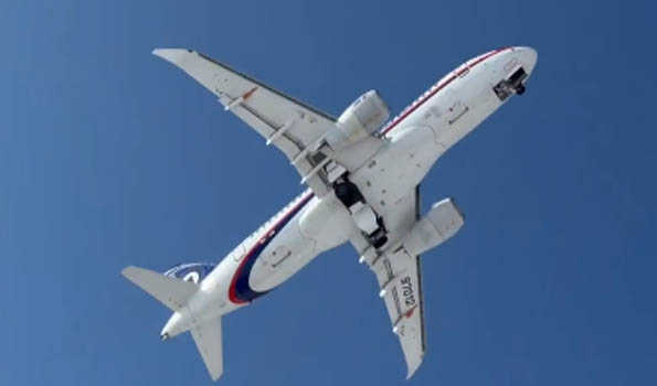 Russian Superjet aircraft makes its first flight with Russian engine PD-8: Rostec