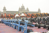 BELAGAVI, APR 20 (UNI) Chief Minister of Karnataka Siddarammaia distribute the Agriculture Equipments to the farmers under various schemes at Suvarna Vidhana Soudha (SVS) Premises in Belagavi on Sunday.UNI PHOTO-70U BELAGAVI, APR 20 (UNI) Chief Minister of Karnataka Siddarammaia distribute the Agriculture Equipments to the farmers under various schemes at Suvarna Vidhana Soudha (SVS) Premises in Belagavi on Sunday.UNI PHOTO-70U