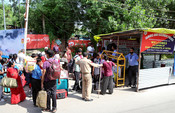 JAMMU, JULY 15 (UNI) :- A large number of pilgrims arrive at Yatri Niwas Base Camp for the Shri Amarnath Ji Yatra in Jammu on Tuesday. UNI PHOTO - 93U JAMMU, JULY 15 (UNI) :- A large number of pilgrims arrive at Yatri Niwas Base Camp for the Shri Amarnath Ji Yatra in Jammu on Tuesday. UNI PHOTO - 93U