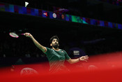 CHENGDU, April 29, 2024 (UNI/Xinhua) -- Kidambi Srikanth of India competes in the singles match against Nadeem Dalvi of England during the group C match between India and England at BWF Thomas Cup Finals in Chengdu, southwest China's Sichuan Province, April 29, 2024. UNI PHOTO-11F